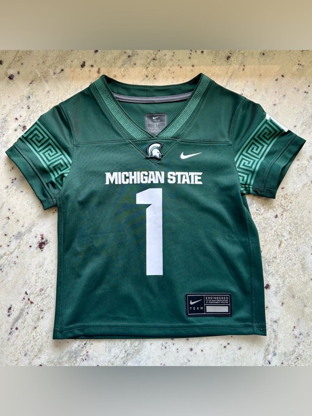 Toddler 2T Nike Michigan State Green #1 Football Jersey